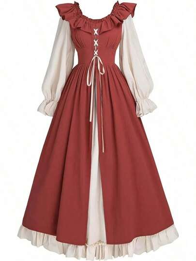 COS Halloween Cosplay Costumes Renaissance Dress Women's Medieval Renaissance Dress, Performance Costumes