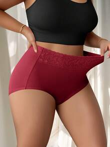 5 peças/pacote Calcinhas de Renda de Cintura Alta para Mulheres, Macias e Elásticas, Confortáveis e Amigáveis à Pele, Elegantes e Sexy, Adequadas para Uso Diário, Encontros e Ocasiões Especiais. Conjunto de Caixa de Presente Disponível, Tamanho P a XXG. - Multicolorido - Visão 2