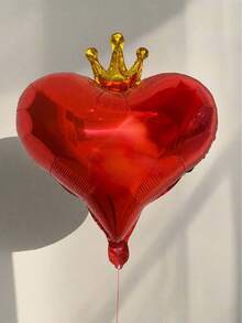 4/6pcs Crown & Heart Shaped Balloons, 19inch Floatable, Red Heart Balloons, Suitable For Wedding Decor, Valentine's Day, Proposal, Date Photography, Indoor/Outdoor Decoration, Bridal Shower, Birthday - Multicolor - View 7