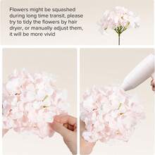 1/5/10pcs 11-Inch Artificial Hydrangea Flowers, Suitable For Home Decor, Party Decoration, Wedding Bouquet, Centerpiece, Birthday Gift, Indoor And Outdoor Decoration, Vase Floral Arrangement, Gift, Wedding Supplies, Wedding Decoration, Artificial Decoration - Baby Pink - View 4