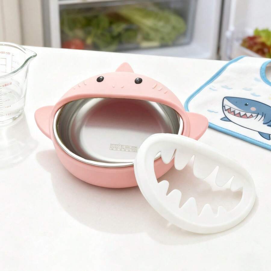 Detachable Silicone Snack Cup With Stainless Steel Lining Snack Container For Toddlers And Kids - 粉色 - 查看 1