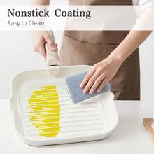 RIOVARM-EU RIOVARM 28 cm induktionsgrillpanna med avtagbara handtag, non-stick grillpanna med ribbor för alla spishällar, ugns- och diskmaskinssäker, stekpanna med hällrör, PFOA-fri stekpanna