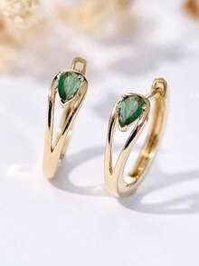 1 Cặp Hoa tai vòng Cubic Zirconia thanh lịch dành cho phụ nữ làm quà tặng kỷ niệm ngày cưới, tiệc đính hôn, ngày lễ tình nhân - 1 # - Xem 13