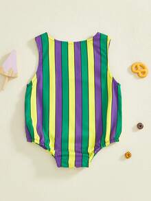 Mono de verano para bebés, niños y niñas, con estampado de langosta, cuello redondo, sin mangas, para uso diario - Morado - Ver 7