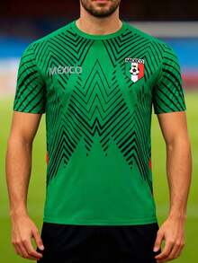 Men's Football Jersey Polyester Moisture-Wicking Comfortable Fit Geometric Print Pattern Crew Neck Sports Casual Wear - Multicolor - View 6