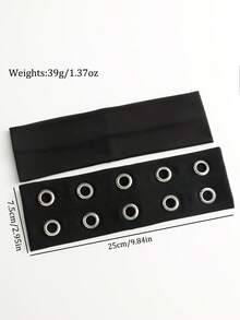 2pcs/Set Fashion Punk Headband Gothic Style Hair Accessories For Women, Soft Non-Slip Elastic Hollow Beach/Holiday Headband, Stretchy Yoga Sports Headband, Versatile For Daily Wear Winter Hair Bands Warn Sweatband - Black - View 3
