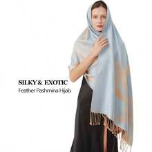 - Chal de pashminas para mujer Sy4 - Azul D# Blue, 27.5''78.5'' - inicial - Ver 4