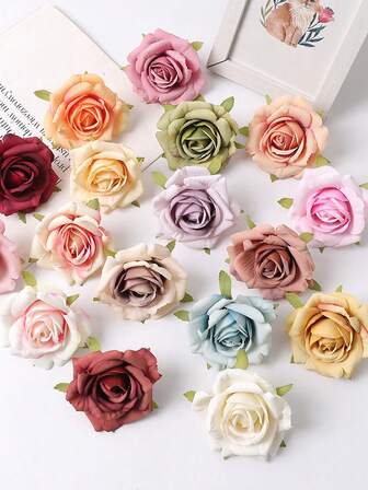 10/20pcs Artificial Rose Heads - 2.7inches Silk Roses For Wedding Backdrop, Photo Props, Bride's Wrist Flower - Wedding Decoration, Event Decoration, Elegant Floral Accents, Spring Home Table Decoration, Ideal For Valentine's Day, Mother's Day