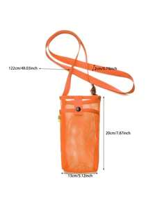 1个彩色网眼水壶套，带可调节彩色绑带 - 耐用透气设计，适合旅行、健身、徒步、户外活动 - 解放双手饮水，水壶配件 - 彩色 - 查看 7