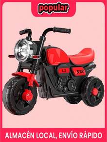 Moto de Deslizamiento para Niños – Luces y Música Asombrosas, Diseño Simulado, Estable con 3 Ruedas, Ideal para Regalo - Rojo - Ver 2