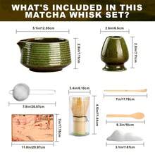 Matcha Whisk Set,(8Pcs) Includes Ceramic Matcha Bowl, Whisk, Holder, Scoop And Spoon, Rest, Sifter, Tea Towel,Traditional Tea Ceremony Set Gift - Dark Green - View 6