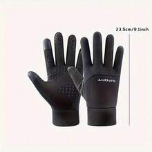 Men's Thermal Touchscreen Gloves For Winter - Cold-Proof Velvet Outdoor Sports Gloves For Riding, Skiing & Daily Use - Black - View 5