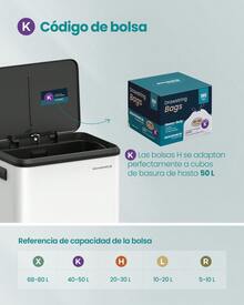 SONGMICS Bolsas de Basura, 50 L Bolsas de Basura con Cordones, Juego de 160, Código K, Blanco Crema - Blanco - Ver 7