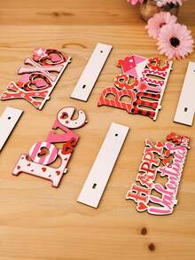 1 pezzo Ornamento da scrivania a forma di cuore per San Valentino, decorazione da scrivania rosa adatta per vassoi, decorazione per la casa, decorazione per San Valentino, allestimento dell'atmosfera di San Valentino a casa. - Multicolore - Visualizzare 4