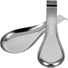 2 Piezas reposacucharas de acero inoxidable Horno almohadilla para sujetar cucharas Cuchara ranurada suministros de cocina soporte compacto para palas acero inoxidable 430 Silver - 1 - Ver 2