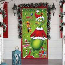 1pc Green Haired Door Cover Background Cloth Party Scene Decoration Door Cover - Nhiều màu - Xem 2