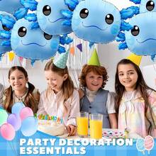 6-Pack 34-Inch Axolotl Balloons For Birthday Party Decorations - 藍色 - 查看 4