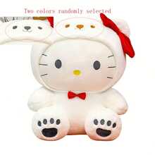 Hello Kitty 毛绒公仔变身白熊，Kitty 猫睡娃娃枕头，沙发垫，生日礼物 - 白色 - 查看 10