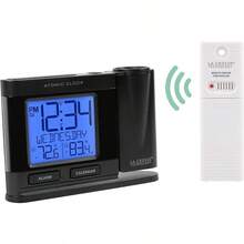 616-41667-INT Black Atomic Projection Alarm Clock With Temperature - Black+Clock - 查看 3