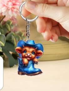 1个2D亚克力印花小牛靴钥匙扣，可作背包装饰，是送给爱好者的理想礼物和纪念品，也适合作为节日和派对礼品，创意十足。 - 彩色 - 查看 12