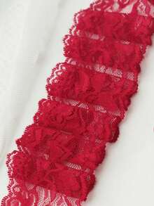 1pc Lace Belted Bowknot Sexy Bodysuit For Women, Backless Lingerie With Bondage Element, Perfect, Valentine's Day, Anniversary, Date, Gift, Honeymoon, Baddie Look - 紅色 - 查看 12