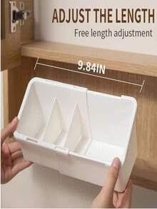 1 pieza Organizador de maquillaje ajustable, caja de almacenamiento de cosméticos y cuidado de la piel para tocador, bandeja de compartimentos para escritorio - Multicolor - Ver 4