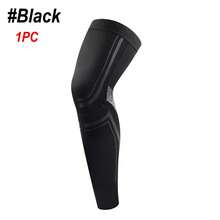 1 pieza Manga de compresión para la pierna de longitud completa, para hombres y mujeres, para deportes como ciclismo, carrera, baloncesto - Negro - Ver 11
