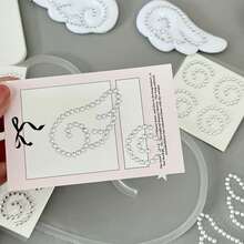 3件/套 ins风高品质3D水晶翅膀、圆形、五角星银色水钻贴纸，适用于装饰日记本、手账、化妆品，批发 - 銀色 - 查看 7