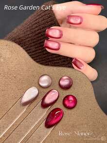 1 bouteille (16 ml) Vernis à ongles gel Rose Manor chat Eye - Brillant et longue tenue, convient pour la polymérisation LED/UV, idéal pour les salons de manucure et le DIY. Cadeau parfait pour les passionnés de nail art. Produit de soins des ongles, design d'ongles chat eye, application lisse, nail art - Multicolore - Voir 5