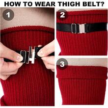 Plus Size Thigh High Socks For Thick Thighs Women- Thigh Highs Widened Extra Long Thick Knit Socks,28431946 - 酒紅色 - 查看 5