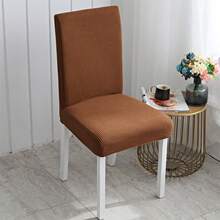 1/4/6pcs Solid Color Jacquard Dining Chair Covers, Stretch Removable Washable Chair Seat Covers For Home, Restaurant, Hotel, Kitchen - Multicolor - View 18