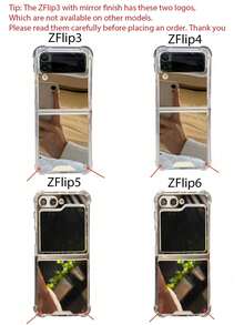 Luxury Make Up Mirror Case Compatible With Samsung Galaxy Z Flip7 Z Flip6 Z Flip 5 4 3 Flip4 Flip3 Flip5 Z Flip 3 4 5 Shockproof Corner Hard Anti-Drop Cover - Gold - View 7
