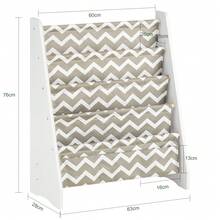 SoBuy Kids Bookcase, Childrens Bookcase, Kids Bookshelf KMB50-HG - Grey - View 3