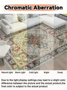 1pc Plush Soft Carpet, Suitable For Living Room & Bedroom, Available In Multiple Sizes, Fluffy & Comfortable, Machine Washable - Multicolor - View 9