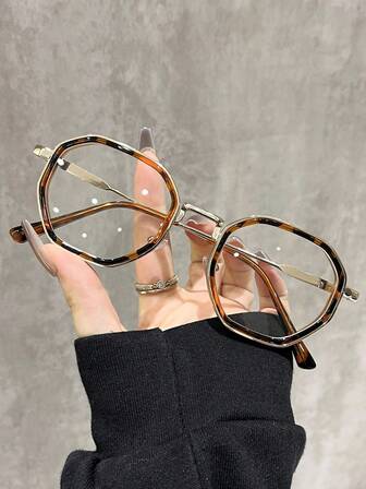 1 st kvinnor futuristiska personliga koreanska stil geometriska glasögon med klara linser för vardagslivet gatudekoration