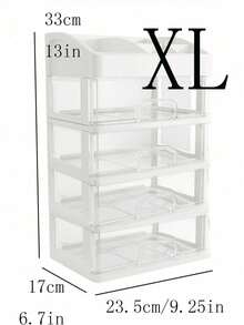 1 pièce Boîte de rangement de maquillage de luxe en plastique transparent. Couche supérieure pour les produits de soins de la peau, les ombres à paupières, les pinceaux, les surligneurs, les fonds de teint, les correcteurs, les rouges à lèvres. Couche inférieure pour les masques de beauté, les poudres, les tampons. Protège contre la poussière, gain d'espace. Présentoir et rangement cosmétique. - Transparent - Voir 5