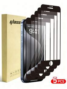 5 片钢化玻璃屏幕保护膜，兼容 X/XS/XR/11/12/13/14Plus/15Pro Max 系列，超清晰，9H 硬度，防刮，防碎，防尘，易于安装，适用于 16ProMax/16/16Pro/16Plus 丝印高清玻璃膜 - 無色 - 查看 22