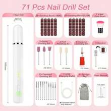 CIICII Nail Drill para Uñas con Luz , 71Pcs Electrico para Uñas & Bolsa Portátil, 20000RPM Taladro para Uñas (Pulidoras de Uñas Inalámbrica Recargable de 3 Velocidades) Para Uñas de ílico DIY Manicura Pedicura(3 Velocidades Drill para Uñas) - Multicolor - Ver 6