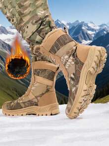 冬季新款保暖内衬男士徒步靴户外运动鞋登山靴雪地靴高帮靴轻便多功能情侣款保暖靴 - 迷彩 - 查看 5