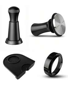 1 套 51/53/58 毫米浓缩咖啡压粉器套装，4 件/8 件，恒压弹簧，可调节 304 不锈钢螺旋底座，包含咖啡压粉器、金属磁性计量环、压粉器硅胶垫、刷子，适用于商业和家庭使用，咖啡爱好者，DIY，派对，办公室