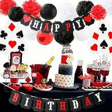 24 PCS Casino Poker Cupcake Toppers For Birthday Party Decorations - Design 3 - 查看 6