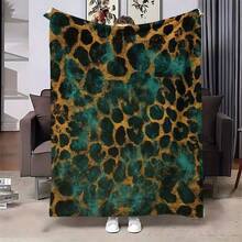 Ultra-Soft Cheetah Pink Flannel Throw Blanket - Versatile & Warm For Bed, Sofa, Car Travel | Machine Washable, All-Season Comfort, HKStorage - Nhiều màu 18 - Xem 5