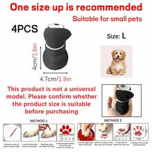 4双装毛绒皮革小型宠物鞋，小型宠物保暖羊毛雪地靴，小型宠物装饰鞋，适合中小型宠物室内外穿着