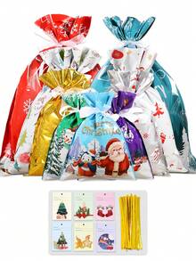 27 件圣诞礼品袋，各种尺寸的节日礼物礼品袋，圣诞礼品袋小中大特大号，用于礼品包装，圣诞礼品袋带标签丝带，圣诞派对用品，圣诞 - 聖誕節 - 查看 4