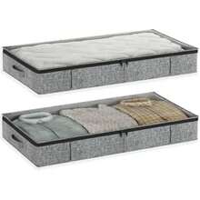VERSAINSECT Low Under Bed Storage 5 inches high, 33.8"x 17.7"x 5.1", Gray Sturdy Underbed Shoe Storage Organizer, Foldable Fabric Under Bed Storage Bins - Pack of 2(Gris) - Multicolor - Ver 2