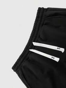 Plus Size Men's Gray Wide Leg Pants, Totem Print Casual Sweatpants - Black - View 3