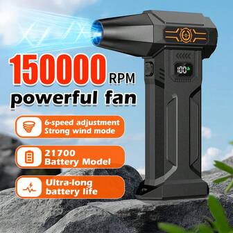 130,000RPM Ventilador Turbo, Flujo de Aire a Nivel de Huracán, Duradero, Sopla Polvo, Viento, Infla, Limpia Hojas y Nieve, Ideal para Limpiar Teclados, Artículos Esenciales para Camping al Aire Libre