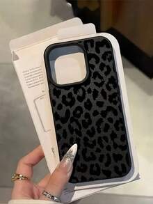 1pc Cheetah, Leopard Print  Fashion Full Coverage Leopard Print Painted Textured Black Matte Anti-Fall TPU Phone Case Compatible With Apple 16 15 14 13 12 11 17 Pro Max, Unisex Accsesories - 多色 2 - 查看 9
