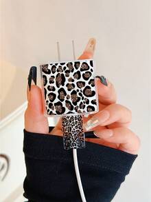 Casing Pelindung Charger Apple Minimalis Motif Leopard Seksi, Pola Blok Warna Berkilau, Kompatibel dengan Charger 20W, Kompatibel dengan iPhone 15, 16 Pro Max, Anti-Tekuk, Anti-Gigitan Kucing, Cocok untuk Pelindung Kabel Data 13/14 Plus, Pelindung Charger. Hadiah Natal - MultiWarna - View 3