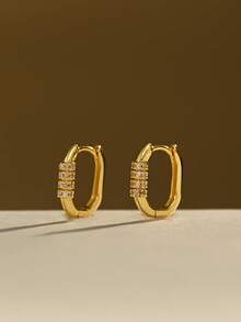 18K Gold Plated Elegant & Cute Copper Earrings, Suitable For Daily Wear And Gatherings - Gold - View 2